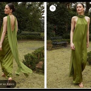 Elegant Green Halter Maxi Dress